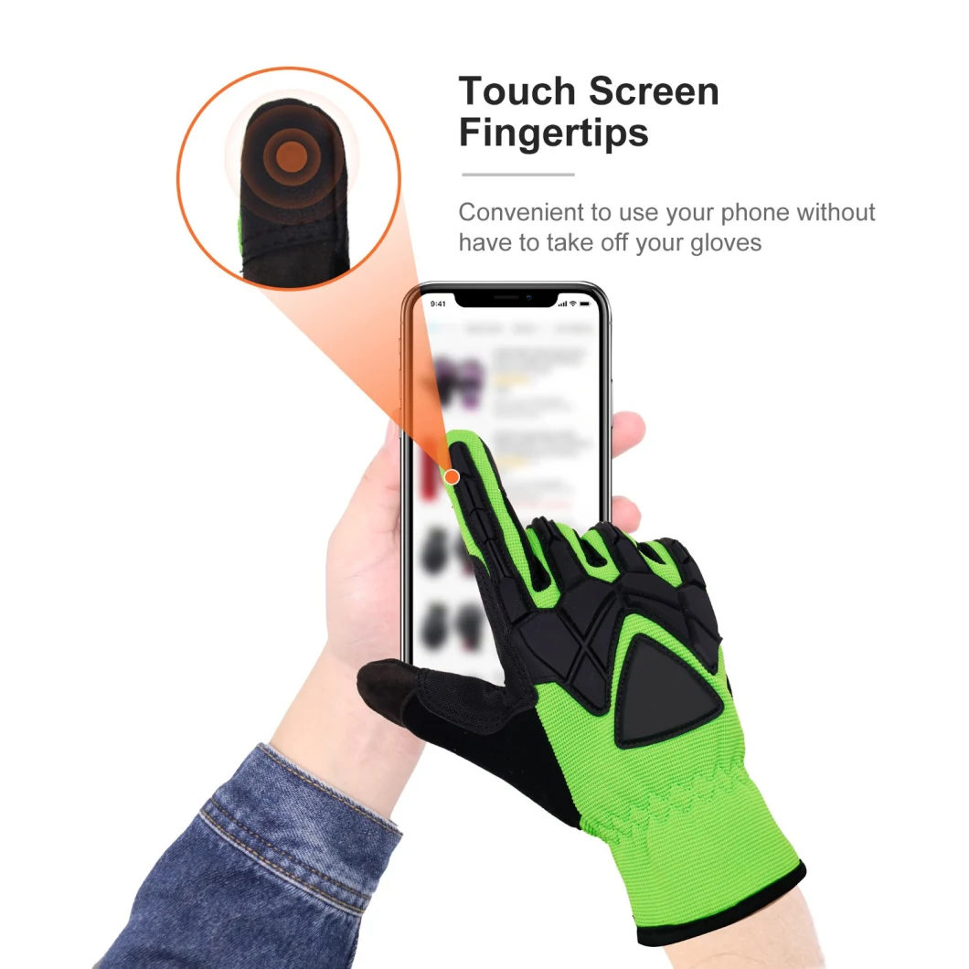 Pri Anti-Slip Touch Screen Heavy Duty Tactical Cycling Gloves Impact Protection Mechanic Gloves Rigger Gloves