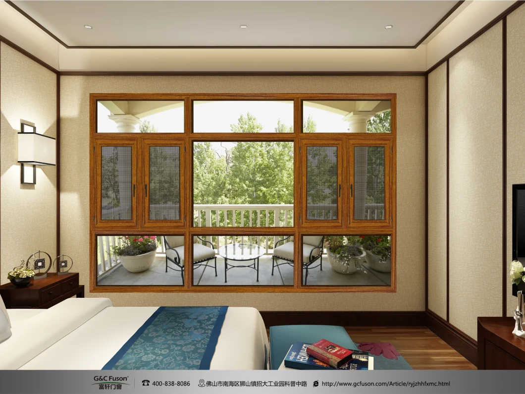 The Design Quality of Flat Open Aluminum Window, Bulletproof Glass Series