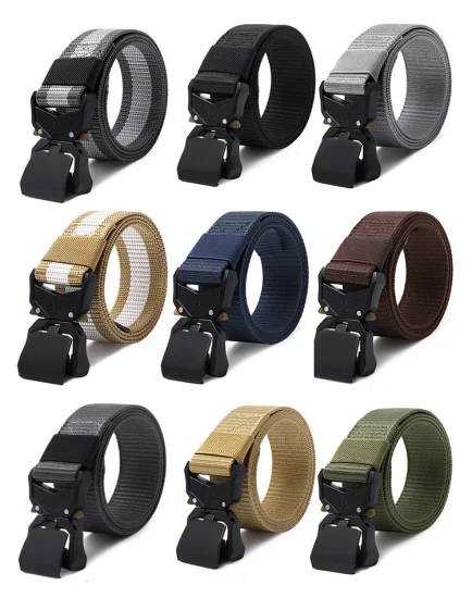 Ceinture tactique en nylon Ceinture tactique à dégagement rapide avec pochettes